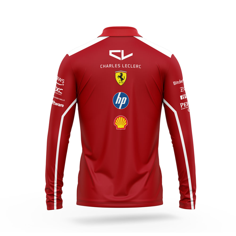 Ferrari 2025 Team Replica – Long Sleeve Golfer - Charles Leclerc Edition